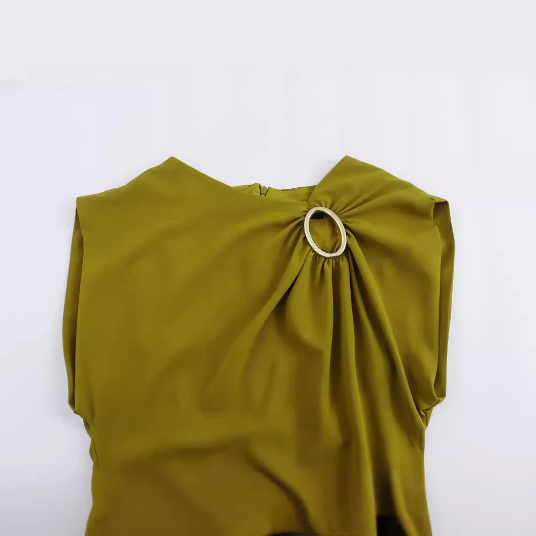 Slim Fit Green Midi Dress