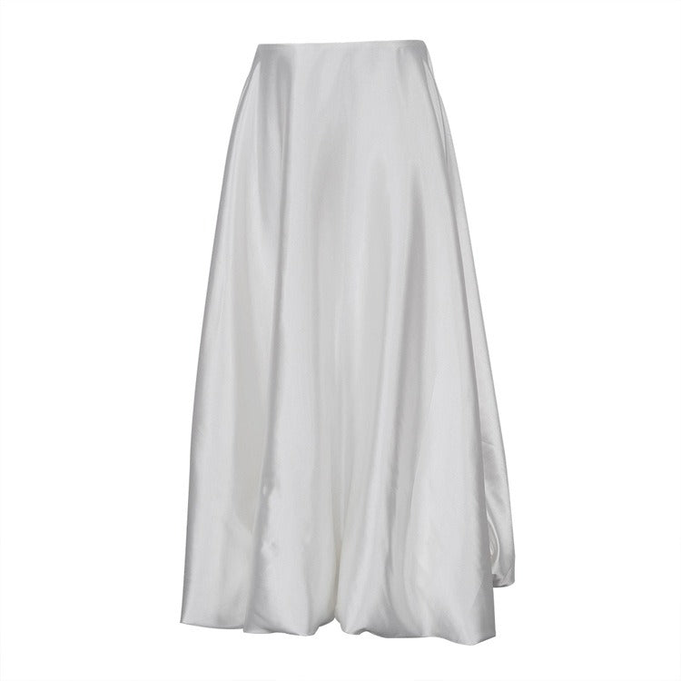 Casual Solid Balloon Skirt