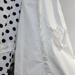 Polka Dot Patchwork 3D Flower Wide Leg Trousers