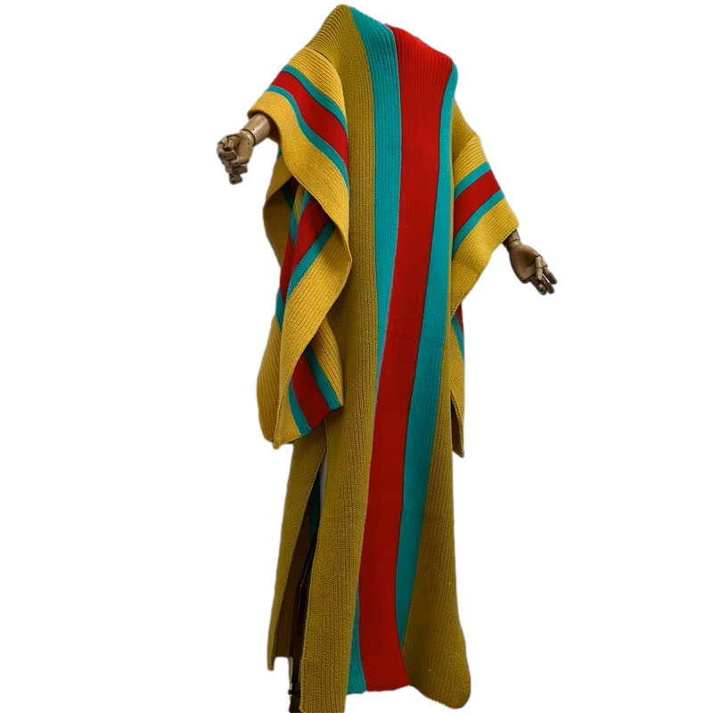 Chic Colorful Knitted Maxi Kaftan - WINI