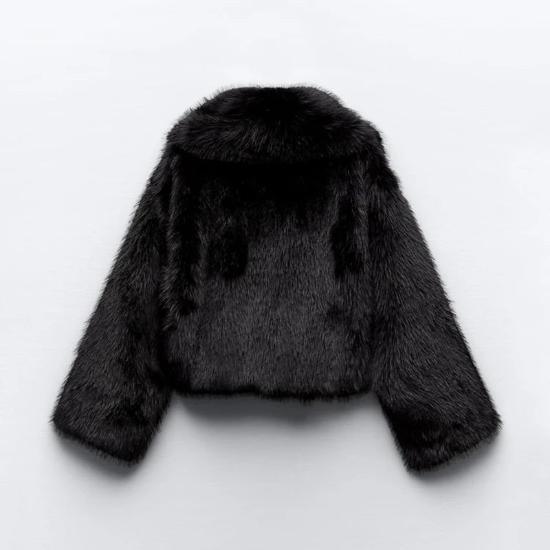 Open Front Faux Fur Cropped Jacket - Final Sale