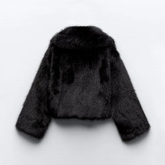 Open Front Faux Fur Cropped Jacket - Final Sale