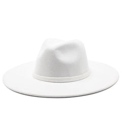 Wide Brim Felt Fedora Hat