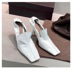 Retro Square Toe Stiletto Shoes