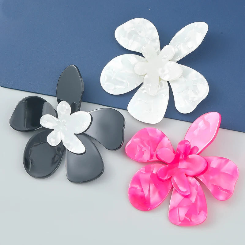 Acrylic Large Flower Earrings