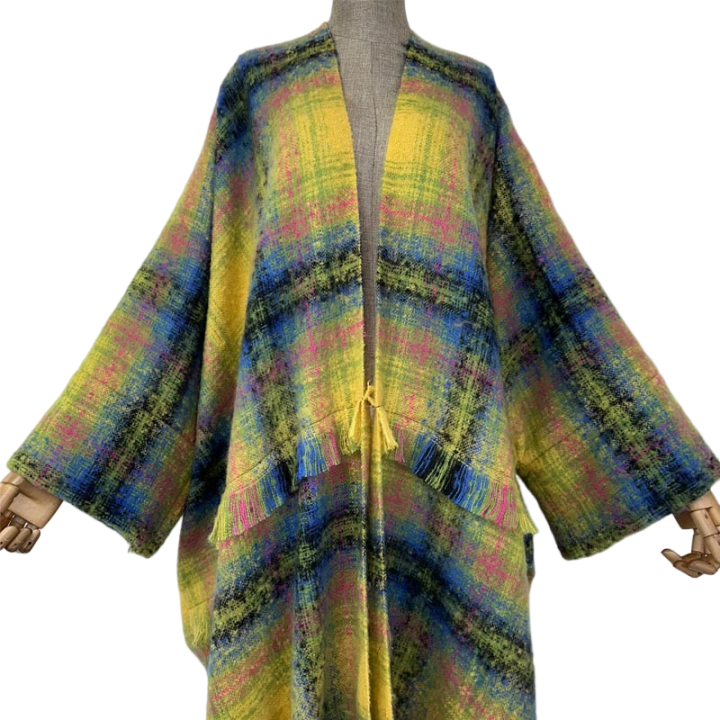 Cozy Plaid Maxi Winter Cardigan - WINI