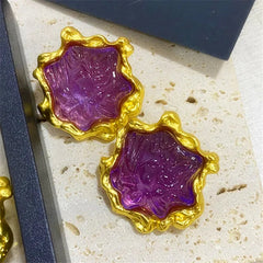 Colored Resin Irregular Stud Earrings