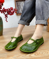 Splicing Flat Shoes For Women Black Cowhide Leather