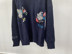 Butterfly Flower Letter Embroidery Knitted Sweater