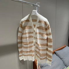 Distressed Mohair Knitted Cardigan
