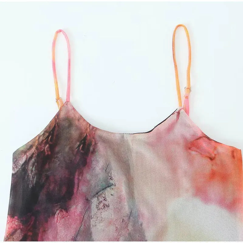 Color Blend Convertible Straps Dress