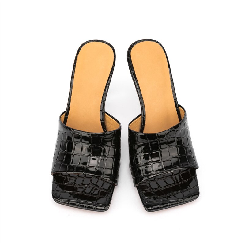 Croc Square Toe Mule Sandals