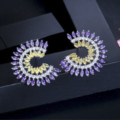 Sparkling Zircon Stud Earrings