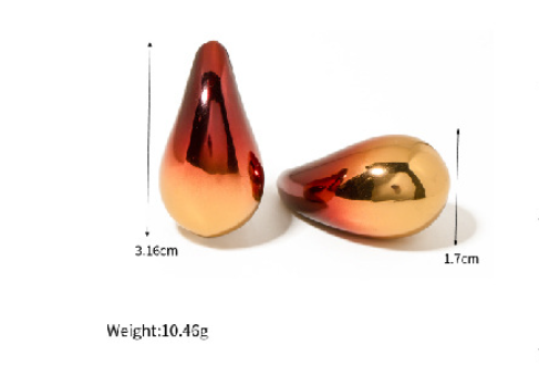 Glossy Waterdrop Stud Earrings