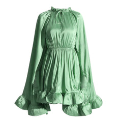 Elegant Cinched Waist Ruffle Dress