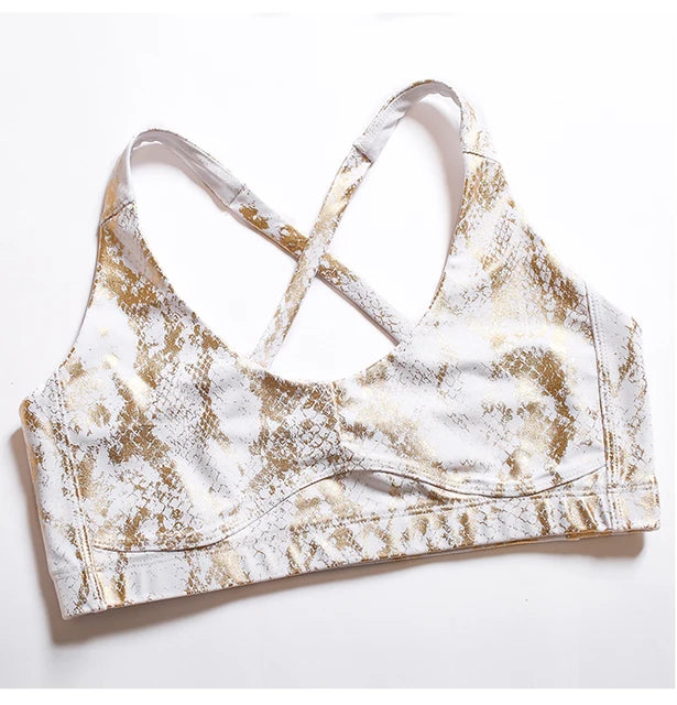 Retro Metallic Snake Gym Workout Yoga Suit
