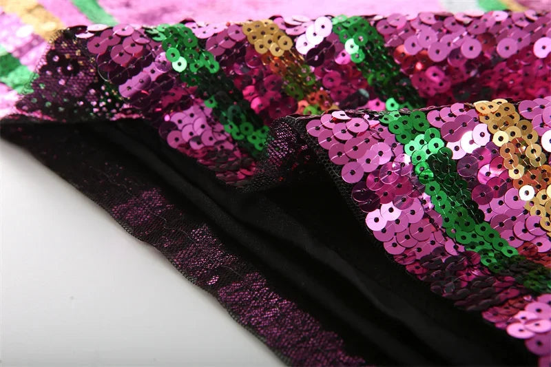 Sequined Round-Neck Short Sleeve Top