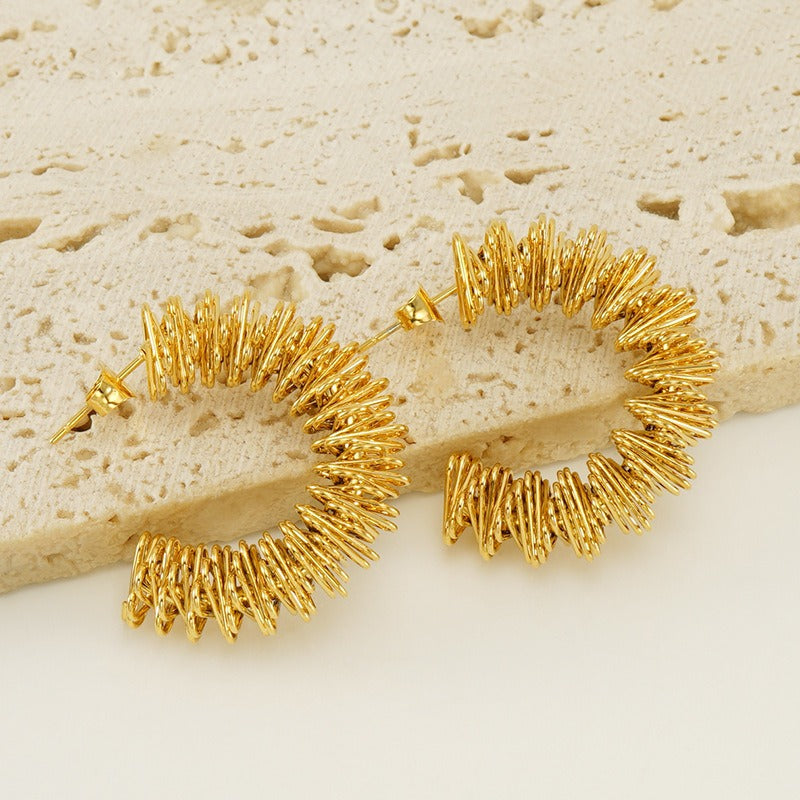 Coil C-Hoop Gold Plated Earrings