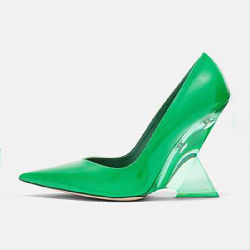 Pointed Toe Triangular Heels Pumps