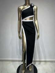 One Shoulder High Slit Maxi Dress