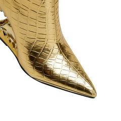 Gold Tiger Fangs Short Boots