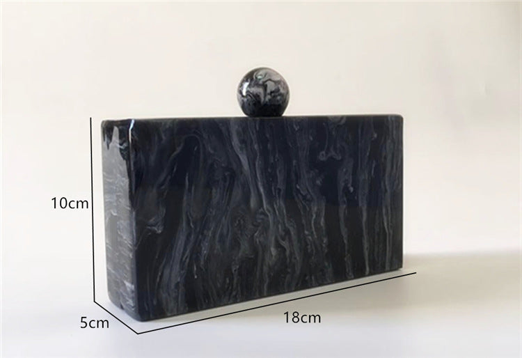 Marble Grain Acrylic Crossbody Box Bag