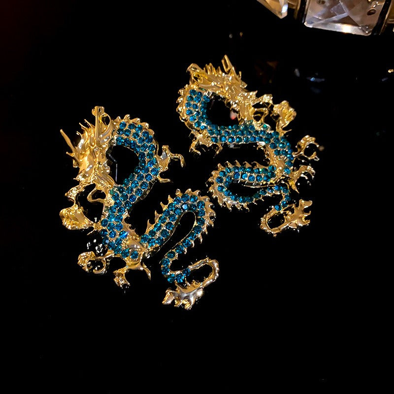 Retro Zodiac Dragon Earrings