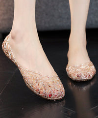 New Black Hollow Out Flat Sandals