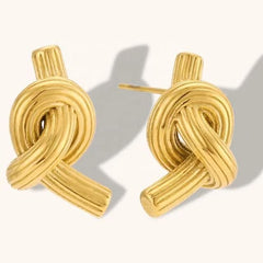 Electroplated Textured Knot Earrings