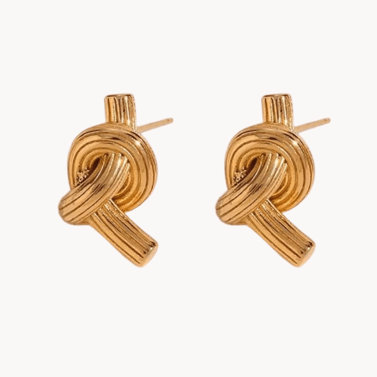 Electroplated Textured Knot Earrings