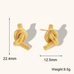 Electroplated Textured Knot Earrings