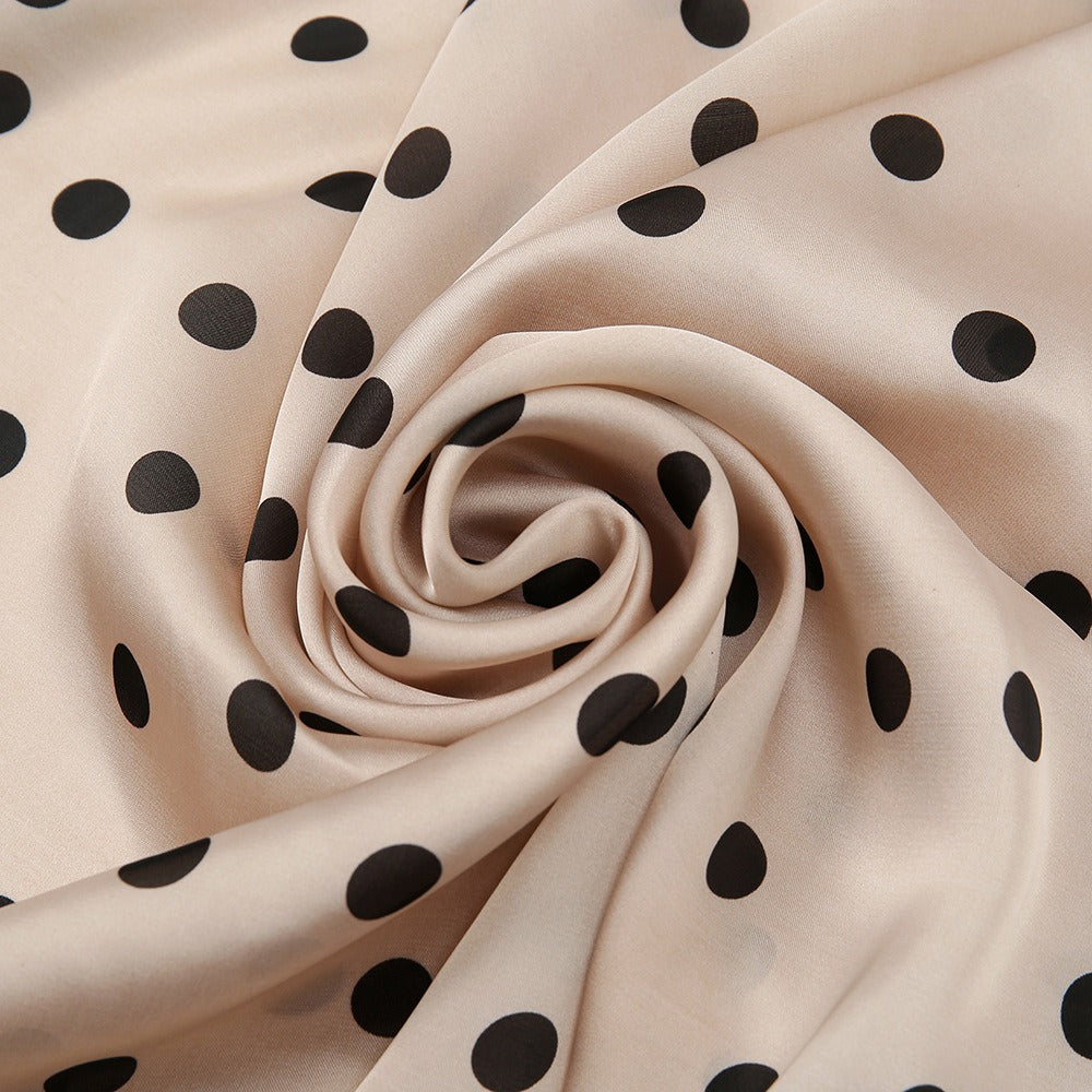 Polka Dots Faux Silk Scarf