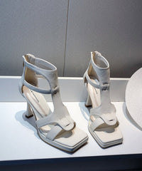 Fashion Black Splicing High Heel Sandals Hollow Out Peep Toe