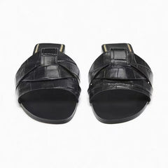 Woven Open Toe Flat Sandals