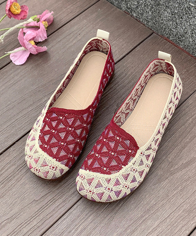 New Casual Red Breathable Soft Soled Flats Shoes