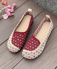 New Casual Red Breathable Soft Soled Flats Shoes