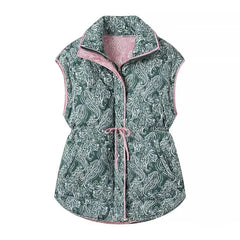 Paisley Removable Sleeves Zip-Up Jacket