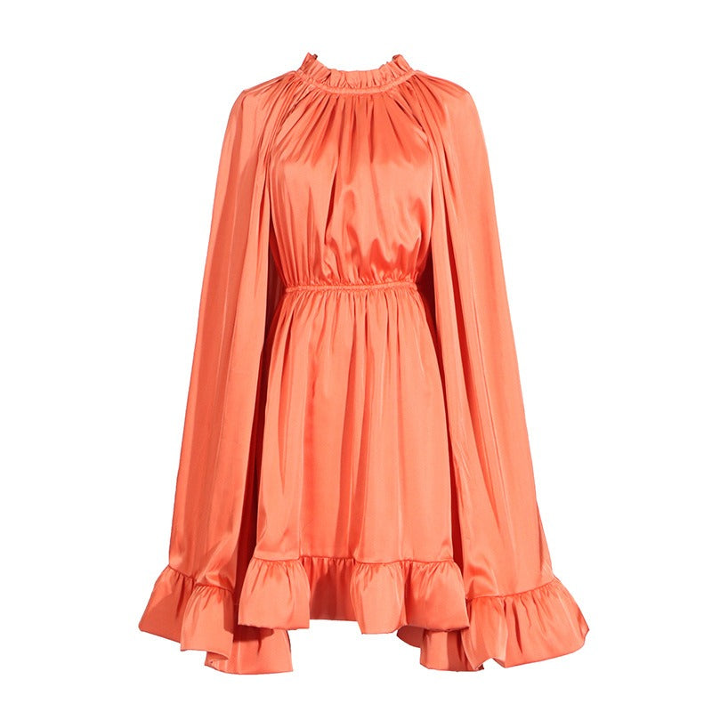 Elegant Cinched Waist Ruffle Dress