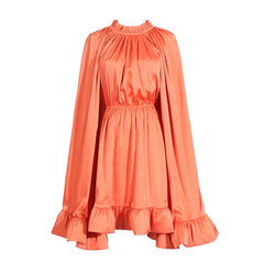 Elegant Cinched Waist Ruffle Dress