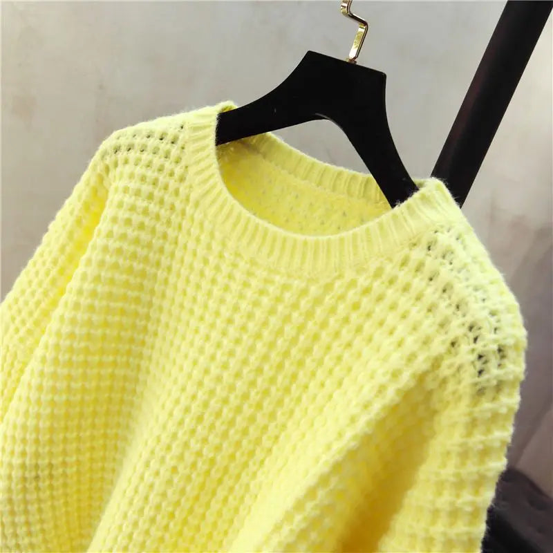 O-Neck Knitted Pullover Loose Sweater
