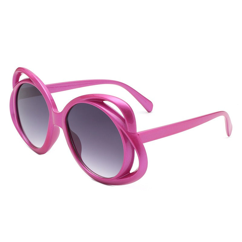Oval Hollow Frame Sunglasses