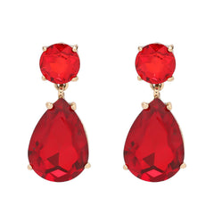 Glass Water Drop Alloy Earrings