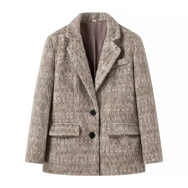 Casual Loose Long Wool Blend Jacket