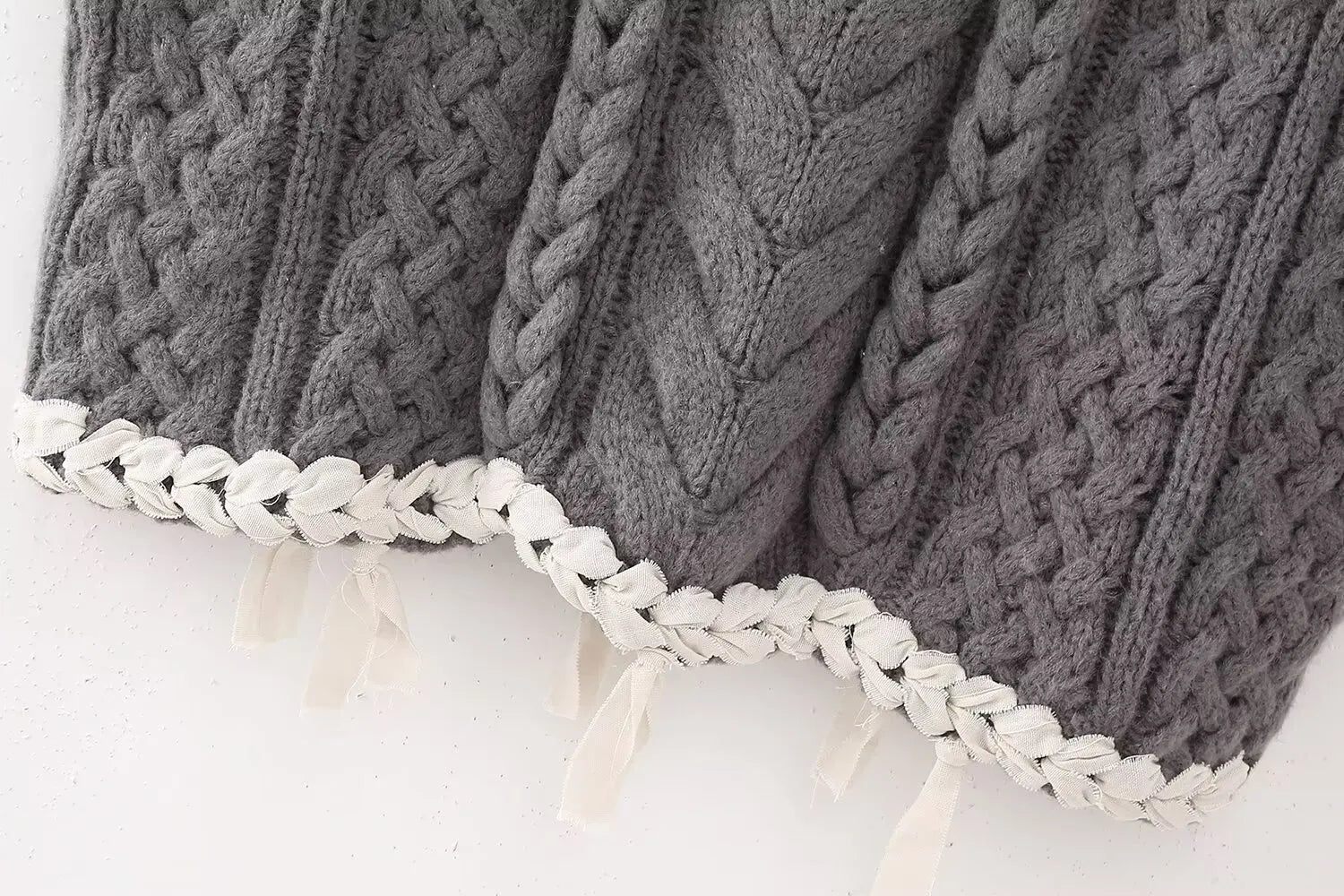 Sleeveless Braided Knit Sweater