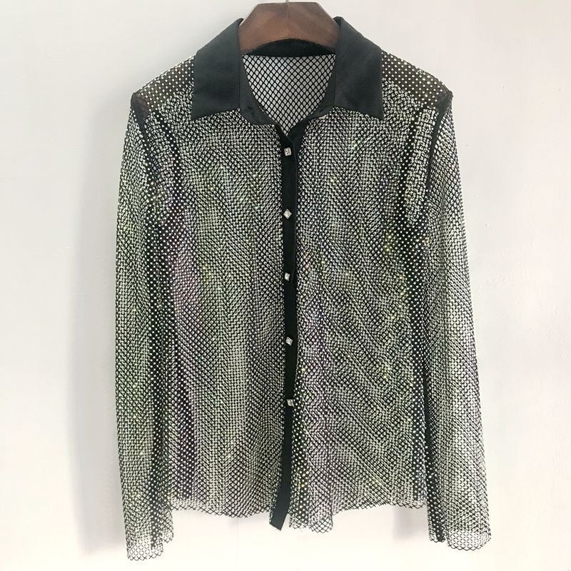 Diamond Hollow Rhinestone Shirt