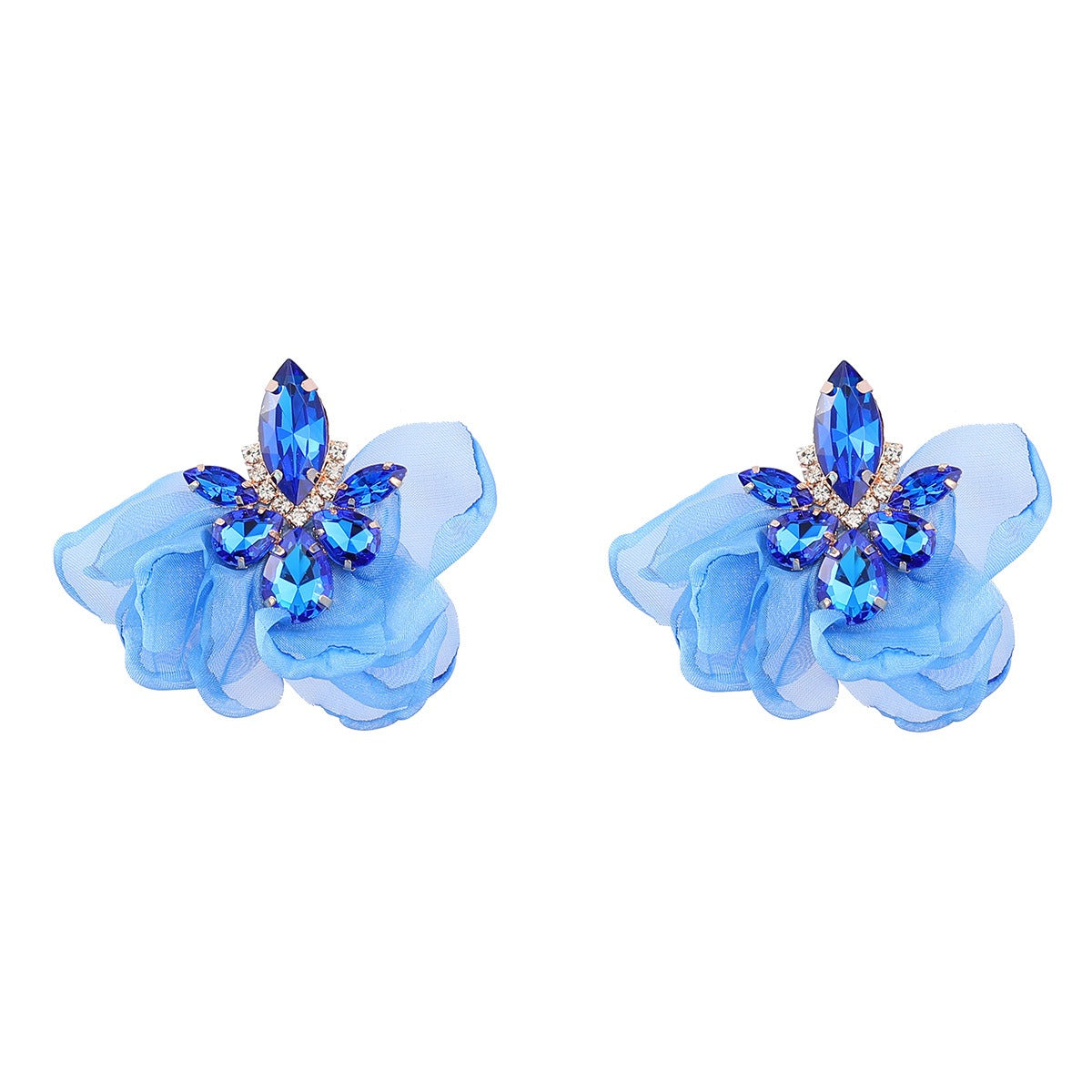 Elegant Vintage Alloy Diamond Flower Earrings