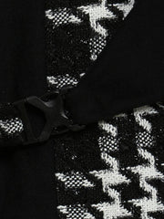 Plaid Spliced Woolen Coat