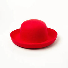 Solid Retro Dome Curled Wool Hat