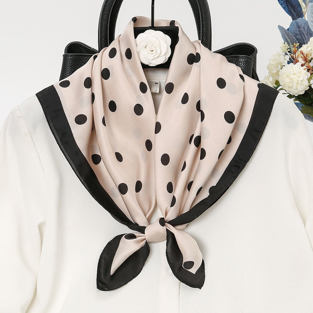 Polka Dots Faux Silk Scarf