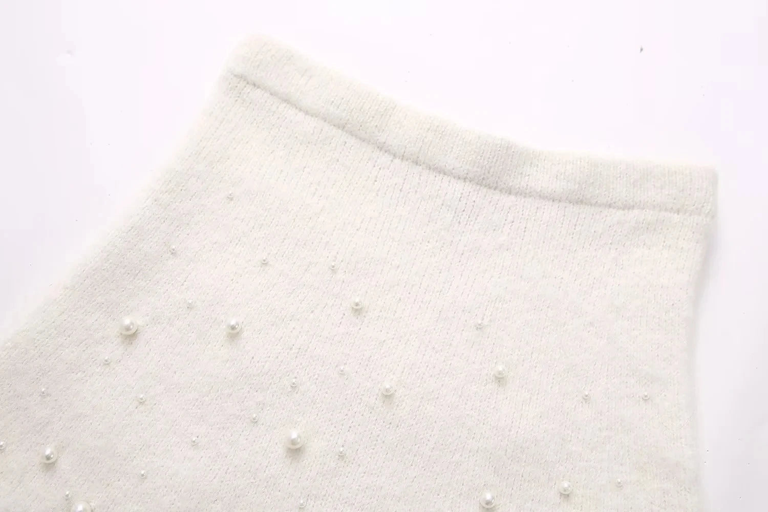 Pearly Sweater+Mini Skirt Knitted Set